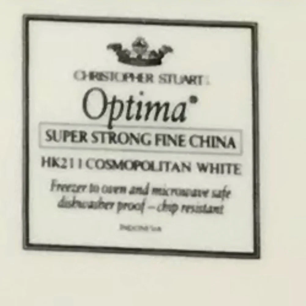 Christopher Stuart Optima Cosmopolitan White Freezer Oven Micro Safe Chop Plate